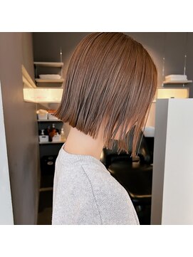 ヘアーエスクールシーユー 枚方T-SITE店(hair S.COEUR×Cu) 切りっぱなしボブ/ヘイリーボブ/ブリーチなしベージュカラー