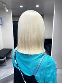 8105渋谷ブロンドホワイトアッシュ髪質改善ストレート韓国ヘア
