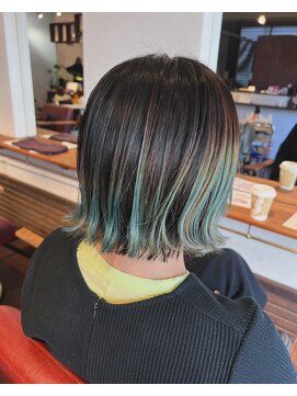 モップス 金沢文庫店(MOPS) ぱつっとボブの裾カラー「ブリーチ/ダブルカラー/金沢文庫駅」