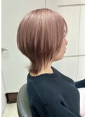 10代20代30代/大人可愛い/ハーフショートウルフ&ホワイトピンク