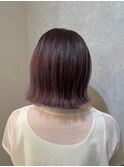 大人かわいい外ハネボブ＋艶カラー ブラウン/バイオレット#3