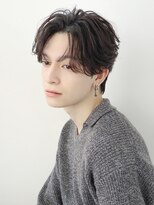 オーシャントーキョー 原宿(OCEAN TOKYO)&nbsp;韓国ヘアカルマパーマコンマバングセンターパート黒髪ニュアンス