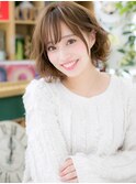 細巻きハイライト韓国風大人可愛いボブパーマc6戸頭20代30代40代