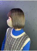 切りっぱなしボブ韓国ヘアダブルカラー池袋