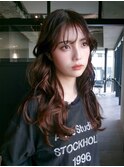 ロング前髪カット顔周りレイヤー_F20502
