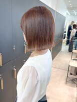 ロンドシエル 横浜(Lond ciel)&nbsp;ミニウルフチェリーブラウンブリーチなしショートボブ前髪/横浜