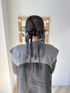 ヌープヘアーアイス(NUUP.hair ici) 20代30代◎編み下ろしタイト×リボンで韓国風アレンジ