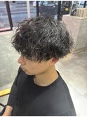 波巻きパーマ/波巻きツイスト/刈り上げマッシュ