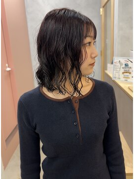 【木下　暖菜】bob  perm×こっくり深めのwine red