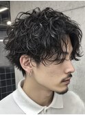フェザーパーマフェザーショート韓国へアセンターパート