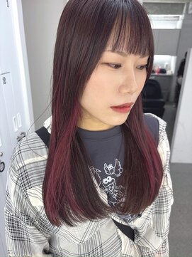 イロウ 山口どうもん店(IROW) ダブルカラー/似合わせカット/レッド/ブリーチなし