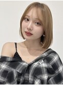 マレットヘアハイライト髪質改善オリーブグレーココアベージュ