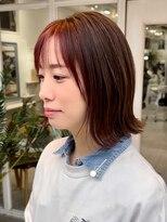 マグノリア バイ ウォーターリリー(Magnolia by Water Lily)&nbsp;透け感チェリーブラウン×外ハネ切りっぱなしボブ
