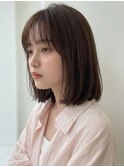 大人ミディボブ20代30代40代◎前髪あり切りっぱなしボブ成増