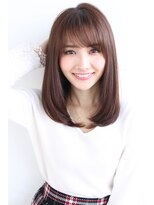 内巻きセミディ（ボルドークラシカル厚めバング