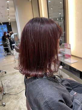 ラボー ノースプラザ店(LA'BO) 【LA'BO三浦】ミディアムボブ×ピンクハイライト