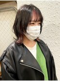 ダブルカラーインナーカラーピンクベージュレイヤーカット