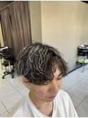 波巻きスパイラルパーマ ホワイトメッシュ ツイストスパイラル