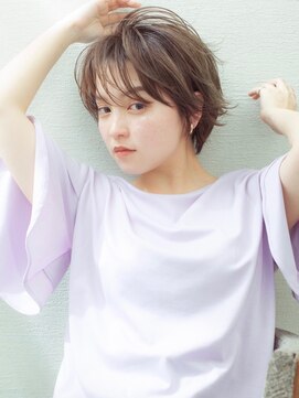 アフロート ディル(AFLOAT D'L) 大人かわいい 小顔 ショートボブ ひし形シルエット グレージュKI