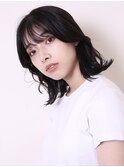 似合わせカットイメチェン前髪外ハネこなれミディ1006