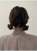 ゆるふわツインお団子アレンジヘア