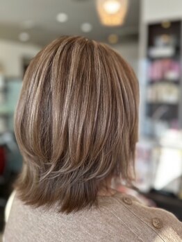 グランヘアー 南店(GRAN HAIR)の写真/白髪を生かしたデザインカラー◎ファイバープレックスでダメージレスな仕上がりに！トレンドのデザインも♪
