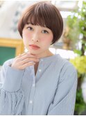 ピンクブラウン艶カラー前下がりマッシュボブA1上尾30代40代