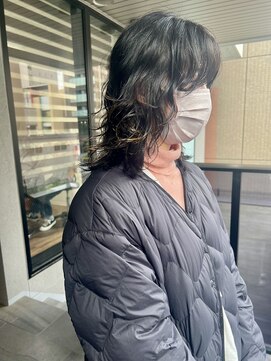 レアワンハナレ センター北美容院(lea/1 HANARE) ミディアムレイヤー×ニュアンスパーマ