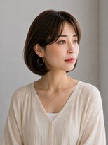 トリッカ 代官山(tricca) 白髪ぼかしカラー/前下がりボブ/艶ベージュ
