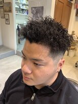エルエー バーバーショップ 草津店(L.A BARBERSHOP)&nbsp;ボンバーツイストアップバングフェードスタイル