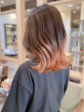 ヘアメイク ミチ 富田店(HAIRMAKE MICHI) 【MICHI 富田店　古作蓮】グラデーション　オレンジカラー