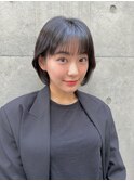 大人ミニボブシースルー前髪［表参道/カット/似合わせカット］