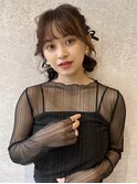 三軒茶屋_レディース_セミロング_ヘアアレンジ_ツイン_お団子_