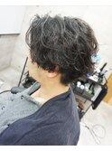 メンズパーマ/無造作パーマ/センターパート