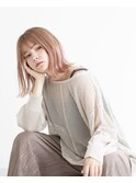 【Link】ピンクベージュ/ハイトーン/ボブ/切りっぱなしボブ