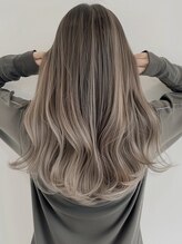 ネックス 表参道本店(nex) デザインカラーレイヤーカットウェットヘアオリーブベージュ白髪