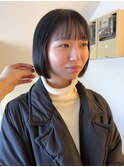 大平/切りっぱなしミニボブ暗髪前髪吉祥寺20代30代ストレート