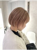 水素カラーミルクティーベージュショートグレージュ