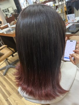 デビュー ヘアーメイク 黒髪/ボブルフ/ネビージュ/小顔/ワンレン/宜野湾/髪質改善/前髪