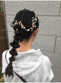 編みおろし/ヘアセット/結婚式/韓国/シニヨン/玉ねぎヘア/可愛い
