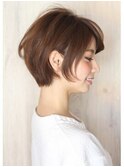 暗めカラーグランマッシュショートボブ