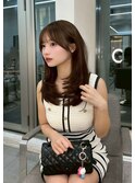 顔周り◎_黒髪小顔オリーブグレーココアベージュクラゲヘアー