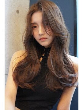 アンジェリカラボ 梅田店(ANGELICA LABO) 韓国風くびれレイヤーカット×グレージュ×透明感ブラウン川又