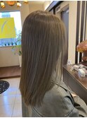 髪質改善/縮毛矯正/ほんのりラベンダー透け感くすみブラウン