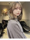 縮毛矯正/ワンホンレイヤー/ミルクティーブランド/ダークブルー