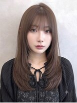 アトラスサロン 札幌大通り(Atras.salon)&nbsp;ミルクティーベージュの髪質改善レイヤーセミロング