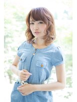 ヘアーズ ロッソ テラス(hair's ROSSO TERRACE)&nbsp;【鶴見】ベージュカラー無造作カールふわミディ☆[30代40代50代]