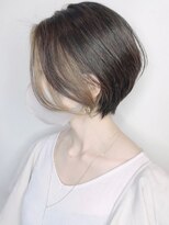 【モリオ原宿】ショートボブ前髪なしインナーカラーベージュ