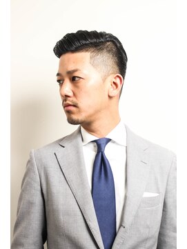 レンゲン(LENGEN) 束感刈り上げビジネス七三ツーブロックアップバング155