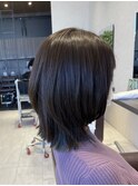 外ハネマッシュウルフ+インナーカラー